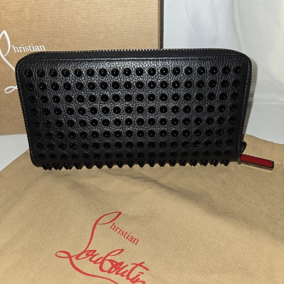 Christian Louboutin Black Studded Zip Wallet - Picture 6 of 9